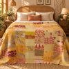 Assorted Yellow Patchwork Kantha Quilt 60x90 – Handmade Cotton Bedspread - Image 2