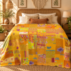 Assorted Yellow Patchwork Kantha Quilt – Handmade Vintage Cotton Boho Bedspread & Throw 60x90 Inches - Image 2