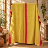 Royal Blue & Orange Floral Vintage Kantha Quilt – Hand Stitched Cotton Bedspread Throw 60x90 Inch - Image 5
