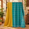 Emerald Green Red Floral Vintage Kantha Quilt – Hand Stitched Cotton Bedspread Throw 60x90 Inch - Image 5