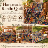 Assorted Black Patchwork Kantha Quilt 60x90 – Handmade Cotton Bedspread - Image 4