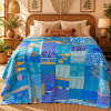 Assorted Blue Patchwork Kantha Quilt 60x90 – Handmade Cotton Bedspread - Image 2