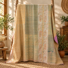 Pink Red Paisley Vintage Kantha Quilt – Hand Stitched Recycled Cotton Bedspread Throw 60x90 Inch - Image 5