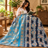 Blue Floral Kantha Quilt 60x90 – Handmade Cotton Bedspread - Image 3